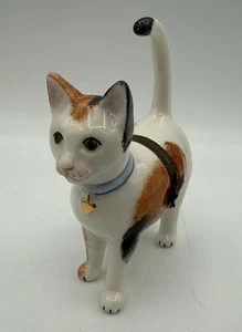 Veg Studio USA Porzellan KATZE & Maus Schmuckkästchen weiß Calico Kitty Sammlerstück - Bild 1 von 21