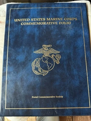 US MARINE CORPS Postal Commemorative Society COIN AND STAMP FOLIO - Image 1 of 4