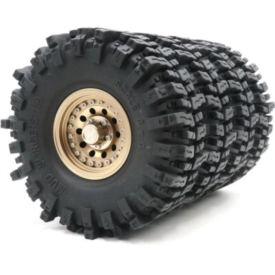 4Stk 1.9 Mud Slingers Reifen Super Grip Tires 120mm & Alloy 1.9 Beadlock Felgen - Bild 1 von 4