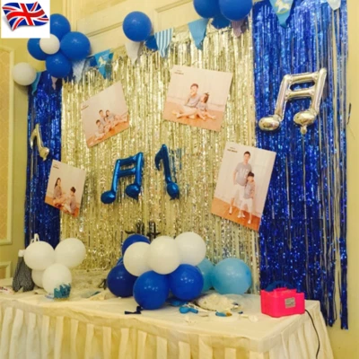 New 2M-3M Foil Fringe Shimmer Door Curtain Wedding Birthday Party Decoration UK