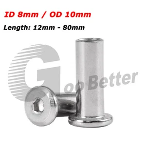 Tuercas de manga M8 cabeza plana enchufe tapa tuerca muebles conector A2 acero inoxidable - Imagen 1 de 9