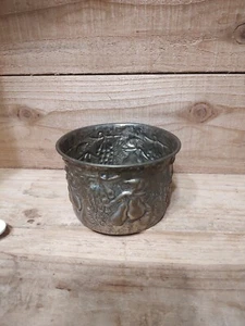 Brass Silver plated? Grapes Vines Pears Planter Or Wine Holder? 3 1/4 Inches... - Picture 1 of 6