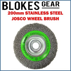 Josco Stainless Steel 316 Wire Wheel Brush 200mm x 20mm for Bench Grinder 103ASS - Picture 1 of 2