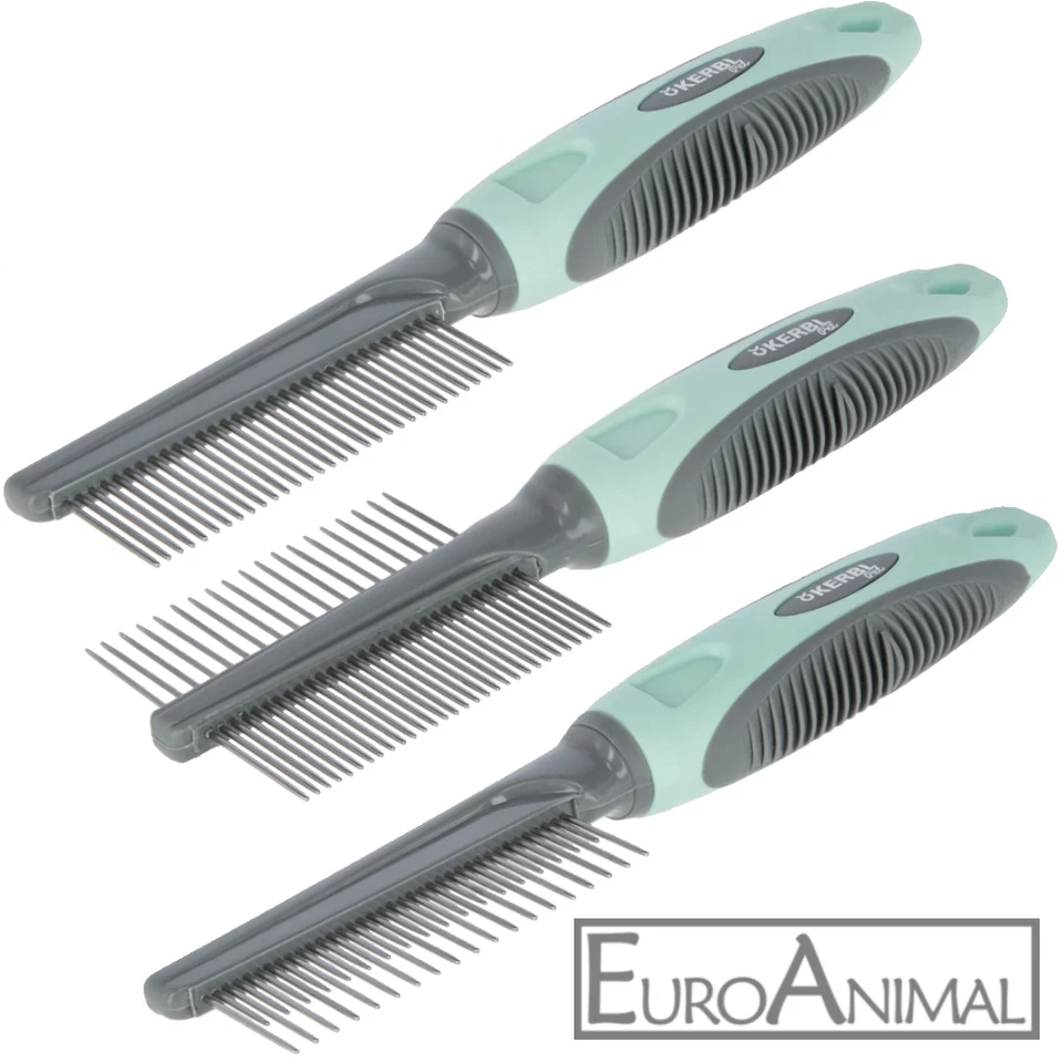 KERBL Fellkamm Fellpflege Fellkämme Flohkamm für Hunde abgerundete Zinken Kamm 21cm