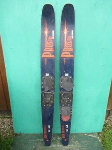 VINTAGE Set of Wooden 61" Long Waterskis Water Skis SEA GLIDER PROSTAR - Picture 1 of 4