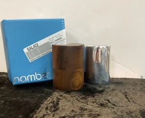 Nambe Salt & Pepper Shakers Set Of 2 Alloy Metal & Wood Ying Yang MT 1642 @ - Picture 1 of 3