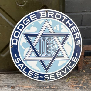 Dodge Brothers Verkaufsservice Porzellanschild Vintage 80er Motor Head Öl Blechauto - Bild 1 von 6