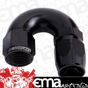Aeroflow AF556-10BLK Alloy 180 Deg Hose End -10AN Black Cutter Style Full Flow - Picture 1 of 3