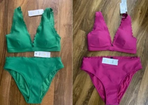 BNWT M&S neoprene padded plunge bikini top & high leg bottoms - Picture 1 of 13