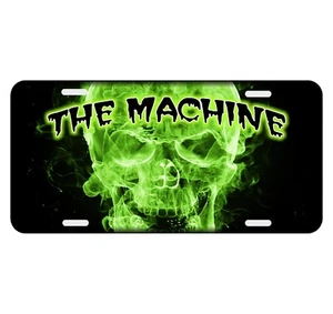 Flames Skull Green The Machine Personalized License Plate Custom Auto Car Tag - Bild 1 von 5