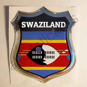 Sticker Swaziland Emblem 3D Resin Domed Gel Swaziland Flag Vinyl Decal Car  - Picture 1 of 1