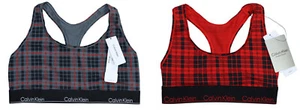Calvin Klein Scotch Plaid Unlined Racerback Women's Bralette Bra NWT - Picture 1 of 5