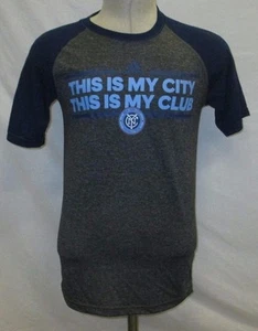 New York City FC Men Small Short Sleeve T-Shirt MLS adidas Climalite Gray - Picture 1 of 5
