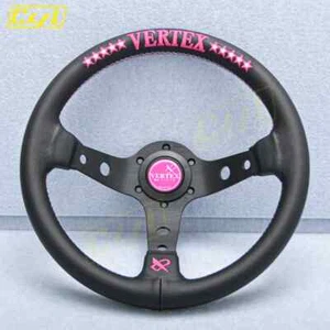 NEW Pink Star Vertex Embroidery Steering Wheel Deep Dish Modified Drifting 13" - Picture 1 of 17