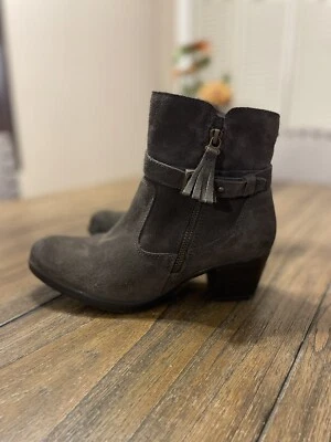 Earth Origins Tori Botín Gamuza Cuero Verde Cremallera Lateral Tacón Mujer 8 M Boho Foto 1 de 4