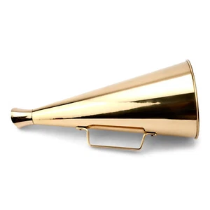 Mégaphone laiton maritime or massif 36cm long embout buccal style antique corne de brouillard - Photo 1/1