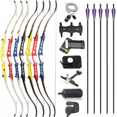 66" 68" 70" Takedown Recurve Bow Arrow Set 14-40lbs Archery Target Hunting Shoot - Image 1 of 4