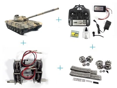 1/16 Henglong 7.0 3938 Russian T90 RTR RC Tanque 360 Torreta Metal Acero Caja de cambios Foto 1 de 4