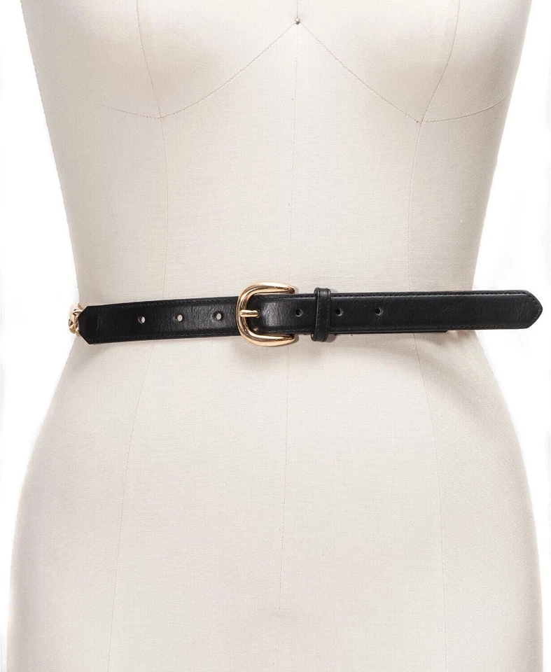 Inc International Concepts Belt With Gold Chain Link Small