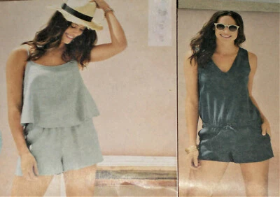 sommerlich leichter Damen Leinen Jumpsuit Overall kurz Einteiler Gr.38 40 42 NEU - Bild 1 von 3