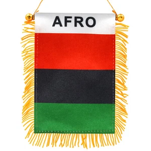 Anley 4 X 6 Inch Afro American Fringy Window Hanging Flag - Mini Flag Banner - Picture 1 of 6