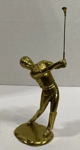 VTG Brass Golfer w/ Removable Club Statue 10” Including Club Made In Taiwan - Picture 1 of 16