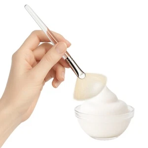 2-Pc Goat Hair Mask Fan Brush Set Glass Bowl Spa Cleansing DIY (MB1085C-JB3813) - Picture 1 of 7