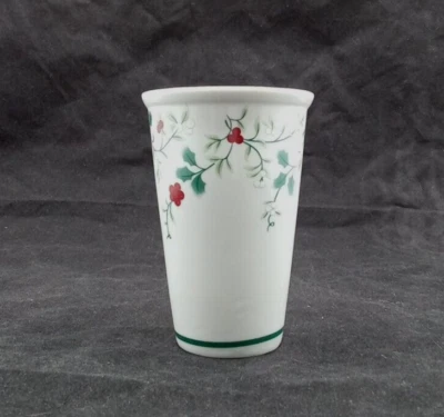 Caneca de viagem Pfaltzgraff Winterberry vaso de cerâmica copo alto Natal azevinho SEM TAMPA - Imagem 1 de 4