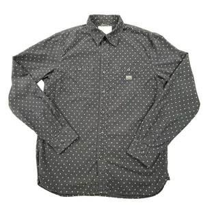 Denim & Supply Ralph Lauren Mens Shirt M Dark Navy Blue White Geometric Pattern - Imagen 1 de 19