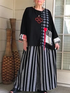 LAGENLOOK ARTSY BOHEMIAN ASYMMETRICAL OVERSIZED CRINKLE BLACK TUNIC+NECKLACE - Picture 1 of 5