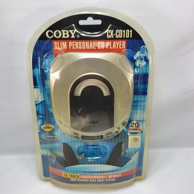 REPRODUCTOR DE CD DBBS PERSONAL DELGADO COBY CX-CD101 de colección 24 pistas nuevo sellado Foto 1 de 3