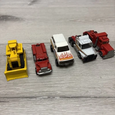 Lote de 5 Camiones Hot Wheels Matchbox Ford Peterbilt Bulldozer Años 70 80 De Colección � Foto 1 de 4