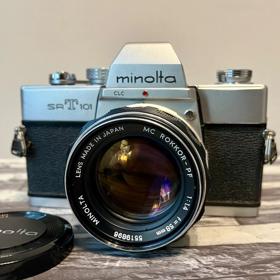 MINOLTA SRT 101 SLR 35mm Film Camera w/ MC ROKKOR-PF 58mm F1.4 Lens! From Japan - Image 1 of 4