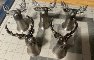 Jagermeister Stag Pewter Shot Glass Jigger Moose Elk Buck Deer Reindeer Head - Picture 1 of 14