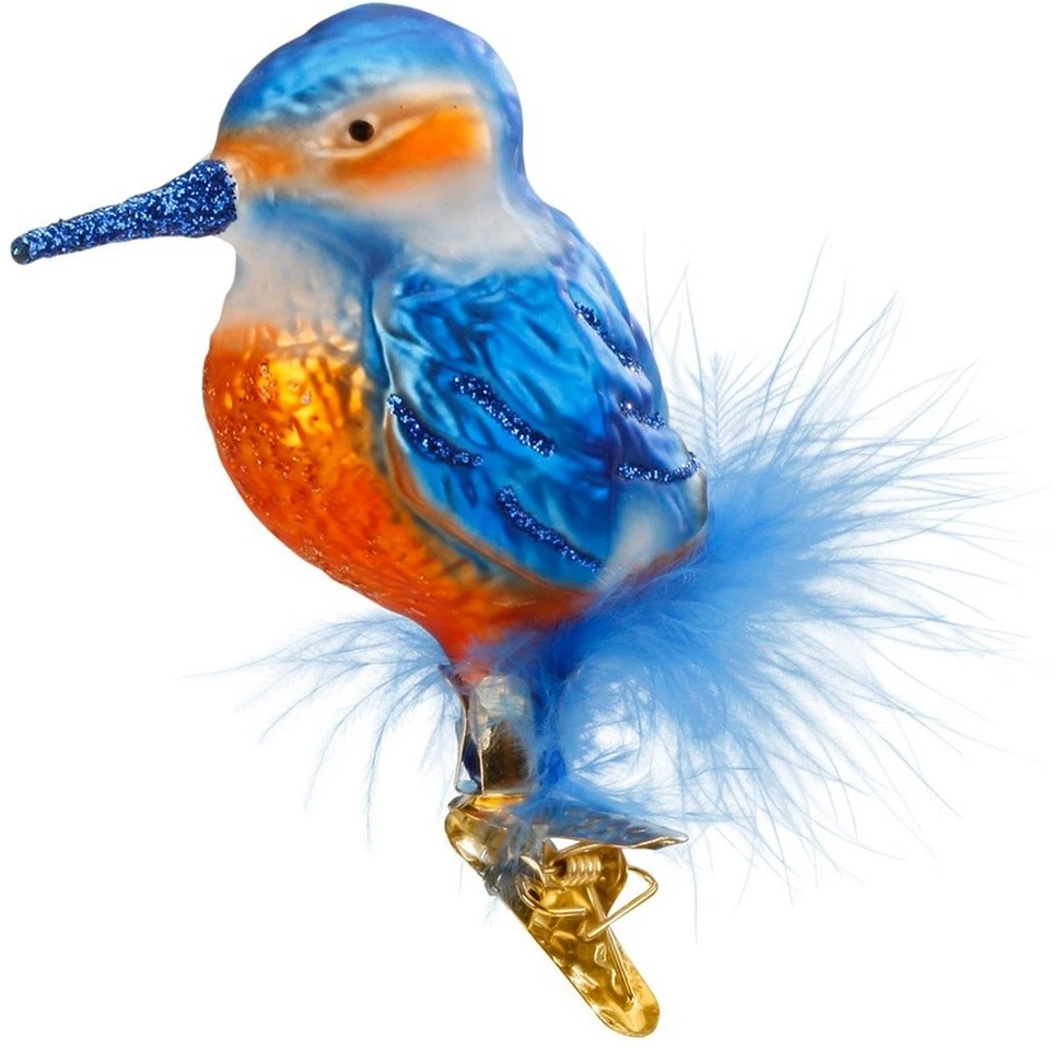 Eisvogel, Glasvogel 7cm Inge-Glas® Weihnachtsschmuck - Bild 1 von 1