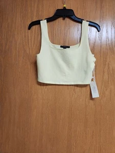 Pale Green Tank Stretch Crop Top. NWT. Med. Juniors. Forever 21. Cute. - Picture 1 of 11