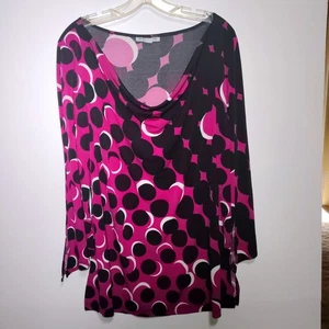 Danny & Nicole Boho Floral Peasant Blouse Women M  Flowy Cottagecore Top - Picture 1 of 11