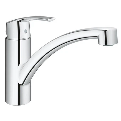 Kitchen Tap Monobloc Mixer Gloss Chrome Single Lever Swivel Spout Faucet - Image 1 of 2