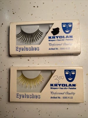 Kryolan Stage 系列人造睫毛 2 件套黑色、白色和黄色套装 — 第 1/4 张图片