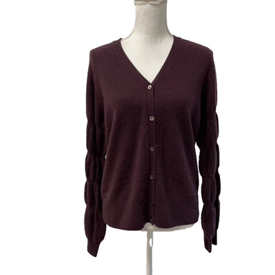 Cárdigan suéter jersey de cachemir Neiman Marcus grande borgoña profesor Foto 1 de 4