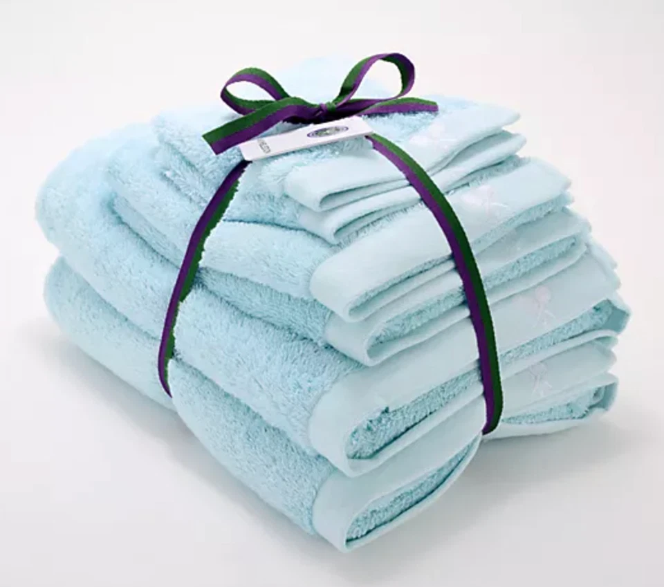 Juego de 6 toallas de algodón egipcio Wimbledon x Christy Foto 1 de 1