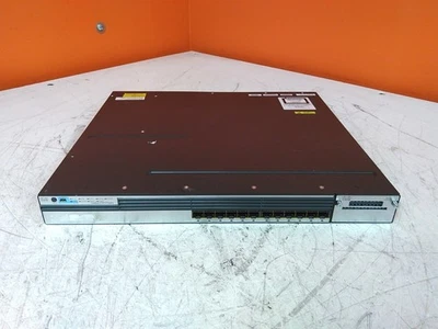 Cisco Catalyst 3750X WS-C3750X-12S-S SFP Network Switch w/ 2x C3KX-PWR-350WAC - Image 1 of 4