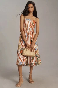 Anthropologie Maeve Strapless Belted A-Line Midi Dress Size XS Missing Belt NWOT - Picture 1 of 9