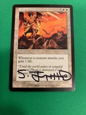 MTG Magic Righteous Cause Signed Artist Proof x1 Onslaught Scott M. Fischer - Image 1 of 2