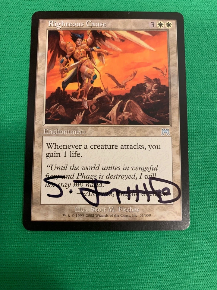 MTG Magic Righteous Cause Signed Artist Proof x1 Onslaught Scott M. Fischer - Image 1 of 2
