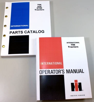 Juego International Farmall 706 Tractor Propietario Operador Piezas Manuales Catálogo Libro Foto 1 de 4