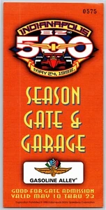1998 Indy 500 Season Garage / Gasoline Alley Pass Indianapolis IMS VGC #0575 - Picture 1 of 2