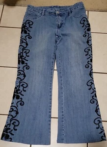 Boston Proper Sz 12 Embroidered Legs Stretch Bootcut (638) - Picture 1 of 3