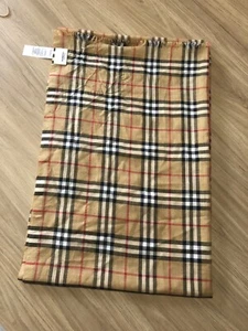 Designer Burberry Scarf Women Ivory With Black and Red Lines 220cm X 70cm Shawl - Picture 1 of 3