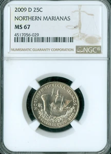 2009 D NORTHERN MARIANAS QUARTER NGC MS67 BUSINESS STRIKE * - Picture 1 of 2